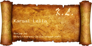 Karsai Leila névjegykártya